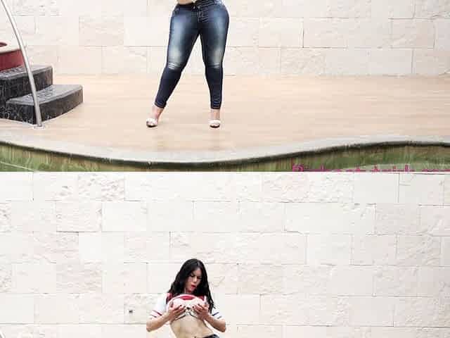 Round ass babe Zara takes pink toy