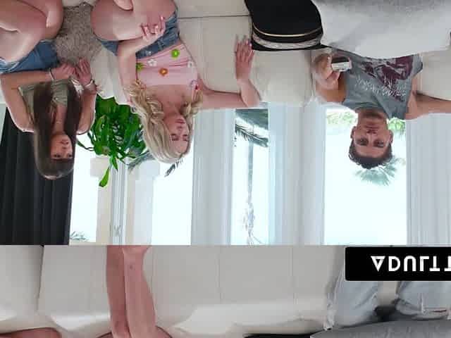 ADULT TIME - Shocked Chanel Camryn Caught Golden-haired Bestie Lexi Lore Sucking Her Annoying Perv Stepbro