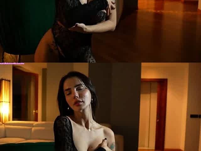 Busty brunette solo masturbation