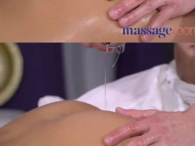 Massage Rooms Slim with large melons darksome skin beauty screwed