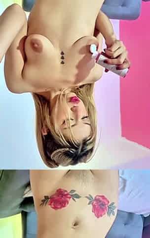 Sexy Latina paints herself naked and turns her body into
