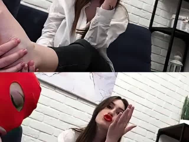 Redhead toe tugs big black dick in foot fetish foreplay