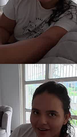 Stepbrother Helps Stepsister with Hot Photos Until She Eats Her Milk!
