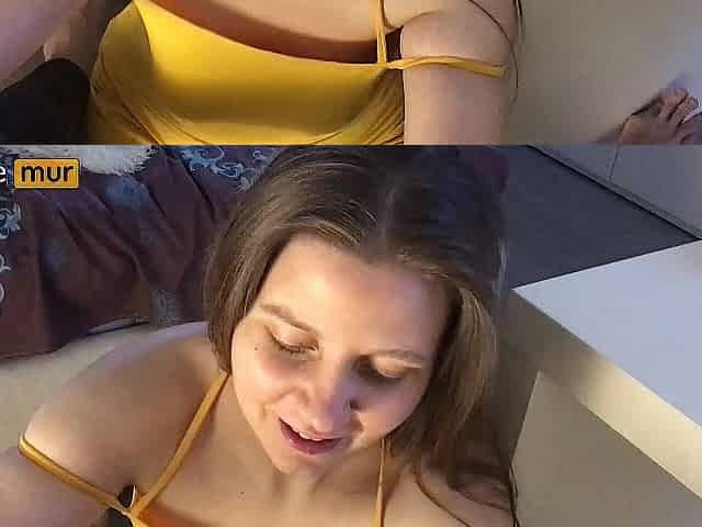 Russian cutie in a crumpled yellow costume enthusiastically sucks a large schlong - Lovessie