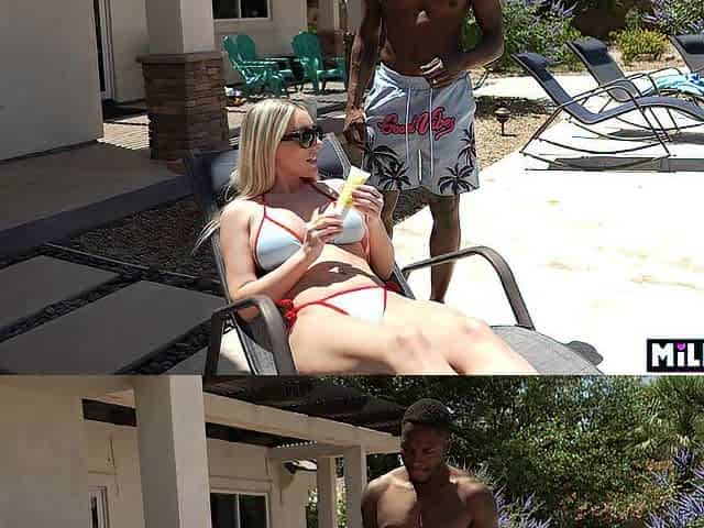 Hawt mother I'd like to fuck bangs sexy stranger on vacation by the pool
