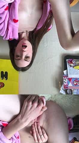 Kinky moist taco brunette anal toy play during masturbating