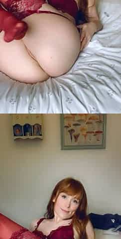 Violet lovely amateur redhead woman toying