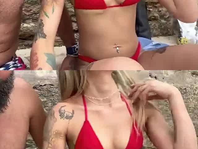 That babe got excited on the beach and I broke her booty