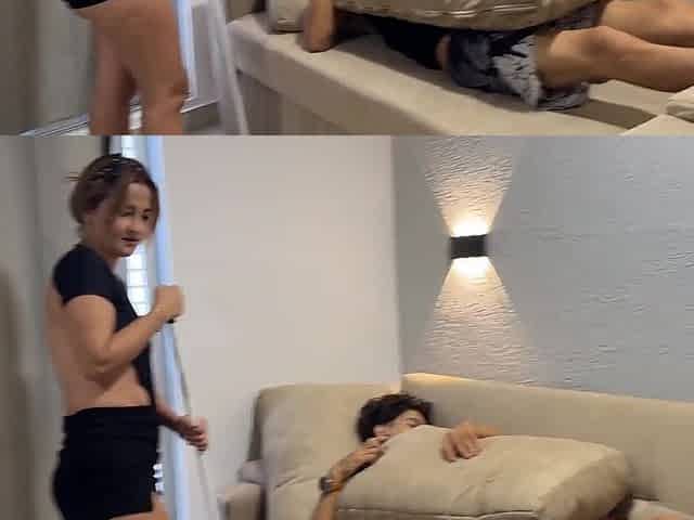 Pretty Petiie Latina MILF Stops Cleaning the House To Let Her Handsome Horny Stepson Fuck Her
