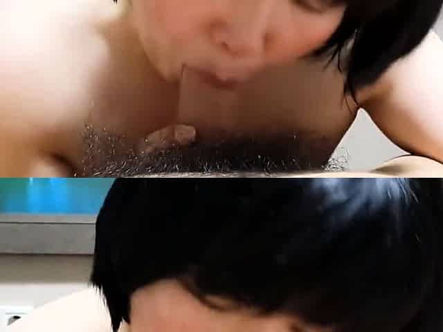 Chubby middle-aged Korean woman's Dirty blow job