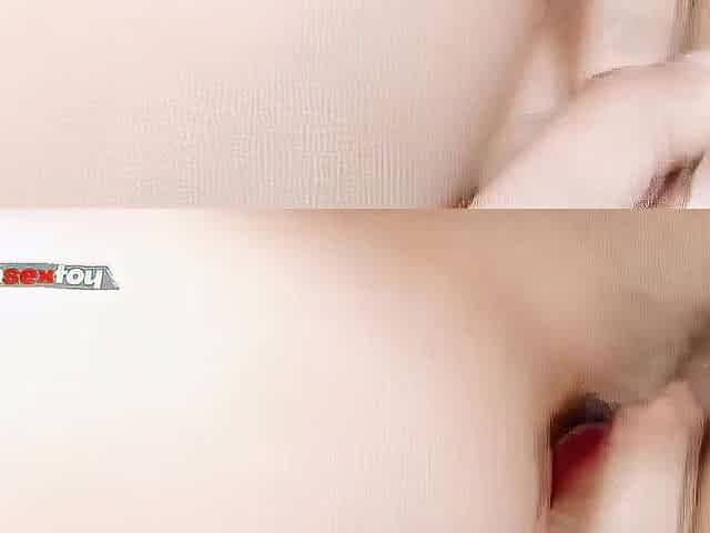 Large load of cum flows without Oriental teen twat onto the ground
