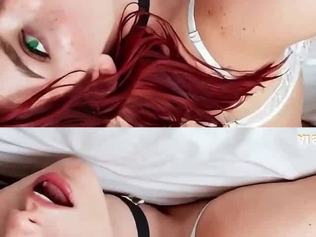 Banging step sis in twat and butt at home Redhead angel climax and large booty anal - Virtual Sex [AI generated]