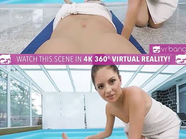Young Brunette Get Fucked Hard At The Pool Side
