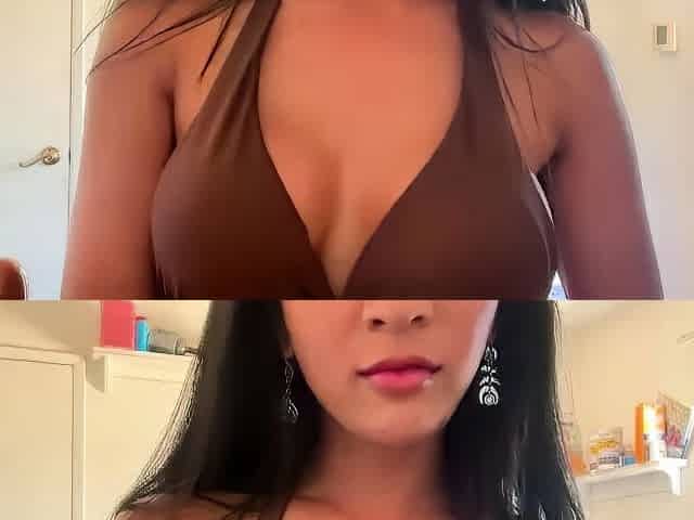 Cute curly brunette solo webcam masturbation