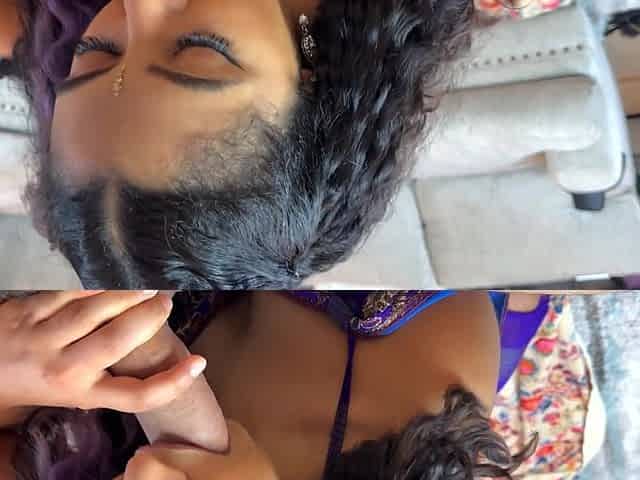 Curly Indian Butterball In Sari Shows a Sloppy Suck and Gets Cream In Her Doggy-exposed Pussy