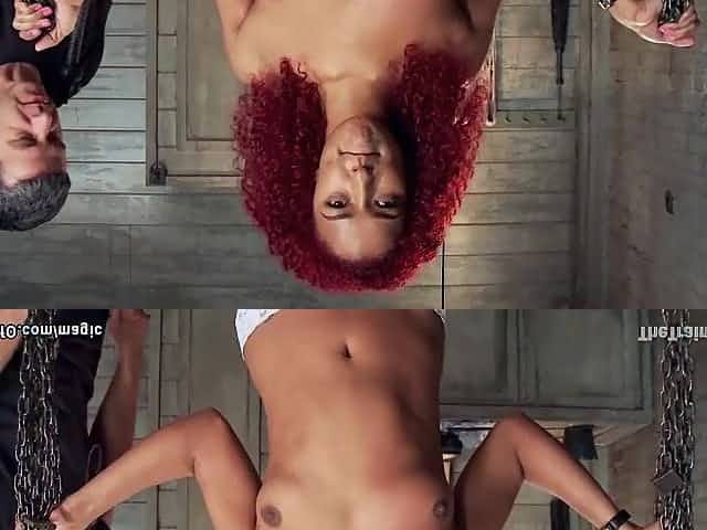 Charming black trainee screwing sex tool