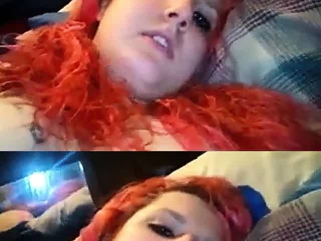 Redhead Plays with Dildo - Big Tits Amateur Webcam Solo