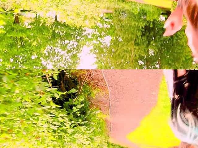 Outdoor sex in POV with a brunette amateur hottie fucked