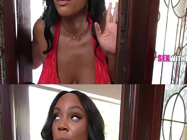 Busty Step Aunt August Skye Tugs My Cock For Letting Her Into My House