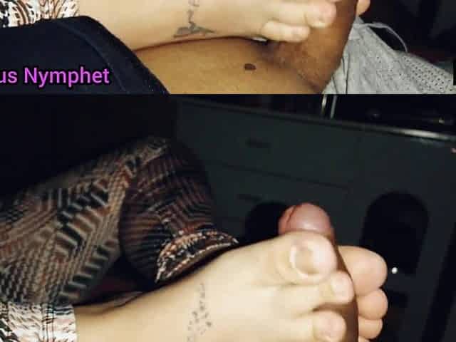 Curious foot fethis worship footjobs facial blow job