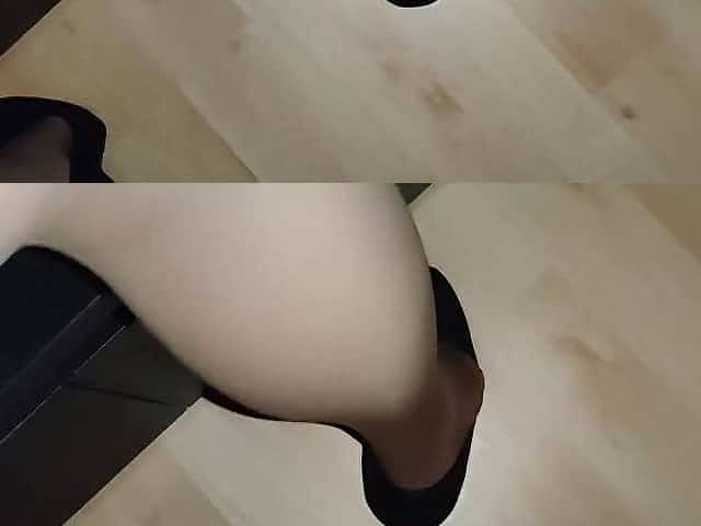 Nylons, Stiletto, Cockring, Tugjob, Cum