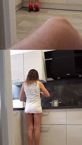 Stepdad Accidentally Mistakens Stepdaughter as Wife After College, Fucking Her in the Kitchen! Venusetvulcanus