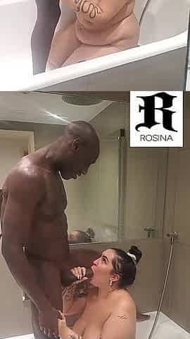 Tony's Veiny Cock Drills Rosina's Plump Ass in the Shower!
