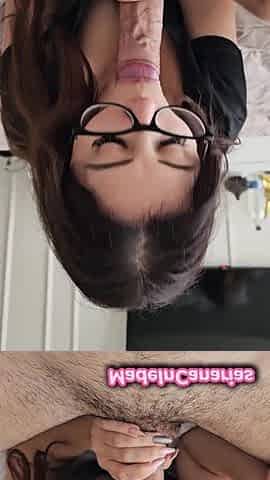 Glasses angel gives me a slow tugjob massage and ruined climax