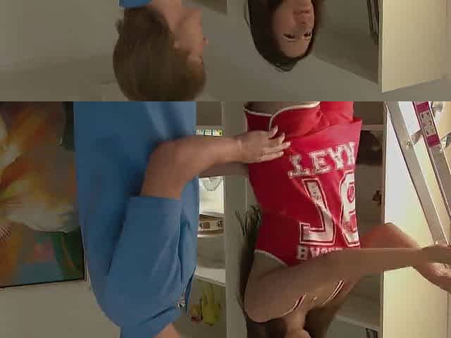 A large shlong for the booty of a hot brunette hair