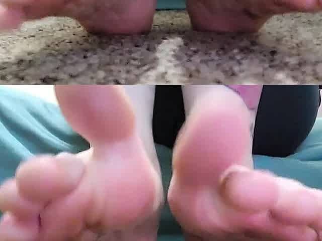 Massaging my beautiful feet with lotion