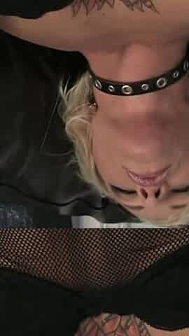 Horny Blonde MILF Masturbates Intensely on the Leather Couch