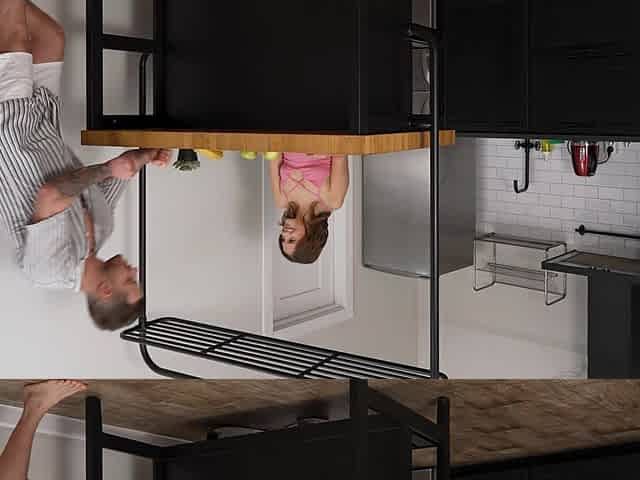 Cute teen Bella Grey fucked in the kitchen, a quick and passionate encounter.