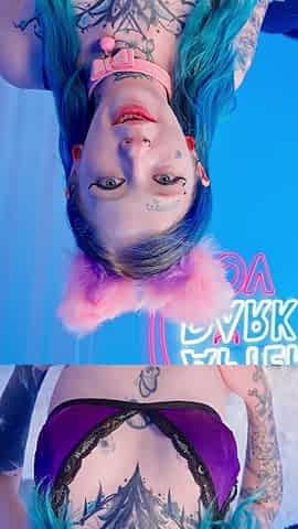 Coyemoo, the German Blue Haired & Split-tongued Alt-model, Gets a Rough Fuck in POV