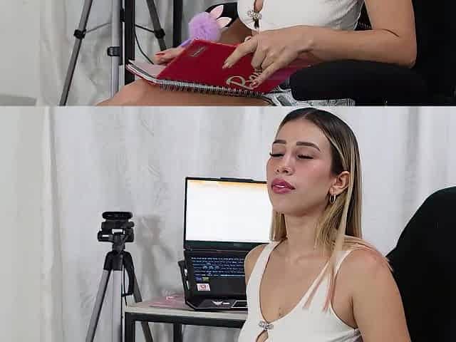 I SURPRISE THE TECHNICIAN WATCHING MY VIDEOS AND END UP TASTING HIS HUGE COCK - KATTY BLAKE