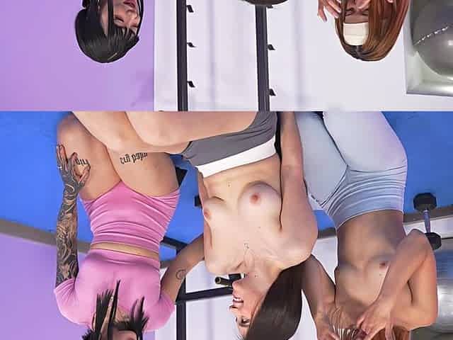 Three Petite Latinas Hook up at the Gym and End up Tearing Each Other's Pussies Apart in a Wild Threesome.