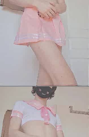 Concupiscent Femboy in Astolfo cosplay remove his pants