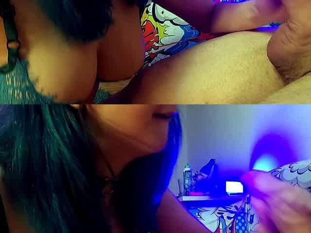 Hot brunette big boobs toying pink pussy