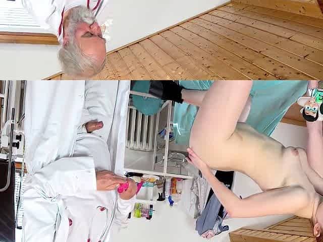 Sweet Innocent Teen 18+ Kaira Love Examined And Made To Cum In Gyno Chair By 2 Old Doctors