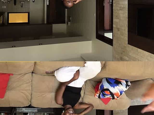 Curvy Ebony amateur tries out a casting