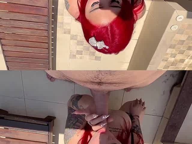 Chubby Latina with huge boobs gives me a blowjob and I fuck her fat ass