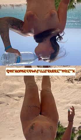 Sandy Gal Washing Her Nice Butt In The Sea?