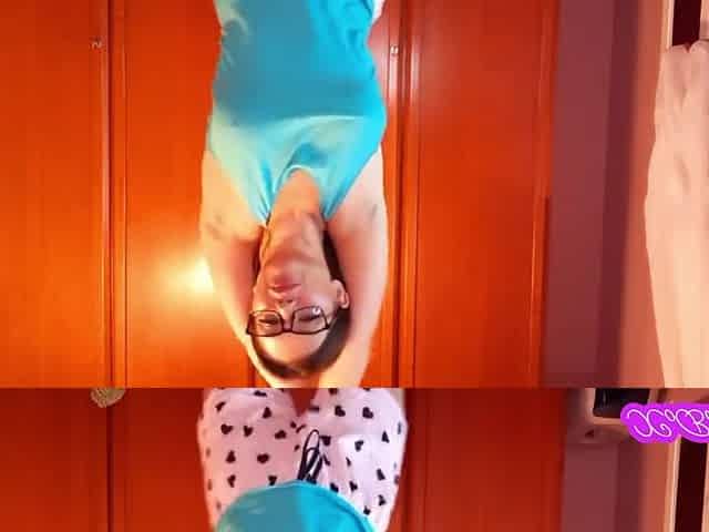 Cute Shy Nerdy Teen 18+ Performing Striptease For You With Xo Bunny