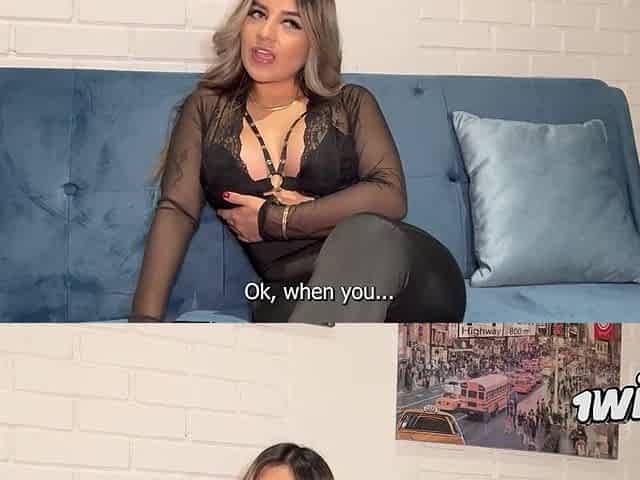 Large Breasts Colombian Golden-haired Screws her boss at a model Casting and ends up in a large jizz flow