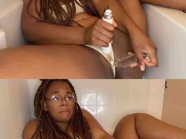 TELE Literaryvixen Soaked Pants Squirt Climax Intensive Black Masturbation with Moist Butt Taut Snatch
