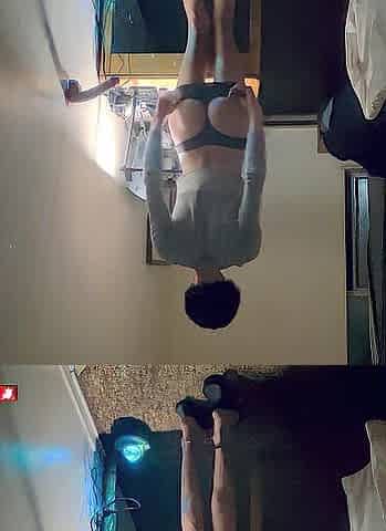 Cute femsub in short ebony petticoat playing with sex toy