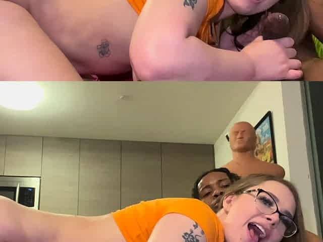 Amateur gloryhole blowjob and cumshot