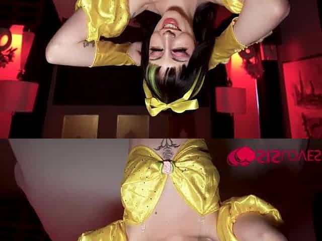 Clueless Teen Sucks Masked Step Bro At Halloween Party - Kitty Web camera, Austin Pierce