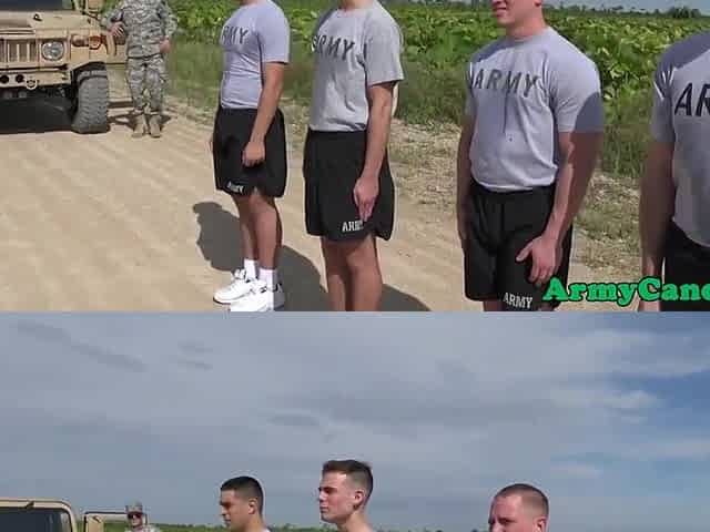 Military In Outdoor Orgy