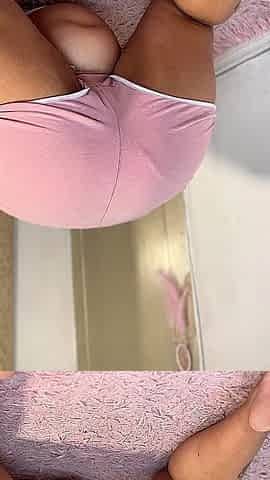 Chubby Ebony Voyeur Yoga Farting with Buttcrack