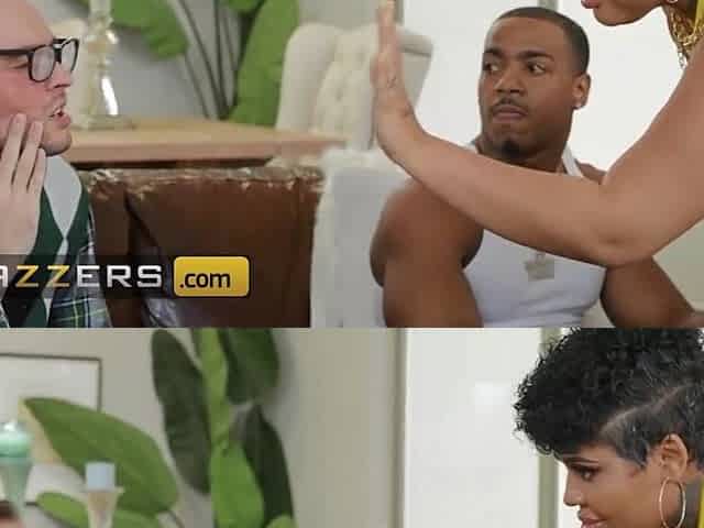 Brazzers - Cali Caliente Leaves Her Date To Have Pleasure In Couch With Simone Richards & Mazee's Large Jock